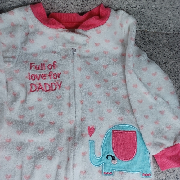 Bundle 6-9 Months Footie Pajamas Baby Girl Burts Bees Carter's Floral - Picture 2 of 8